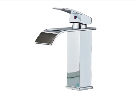 BATERII LAVOAR - Baterie lavoar crom lucios cu pipa cascada pentru chiuveta baie