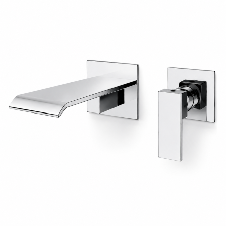 BATERII LAVOAR - Baterie lavoar încastrată cu pipă tip cascadă 18 cm, crom lucios