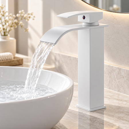 BATERII LAVOAR - Baterie lavoar tip cascada alb mat