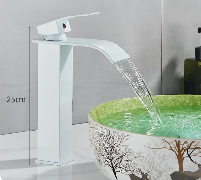 BATERII LAVOAR - Baterie lavoar tip cascada alb mat