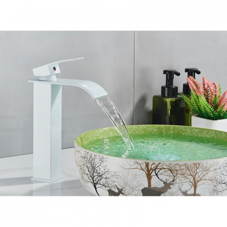 Baterie lavoar tip cascada alb mat [3]
