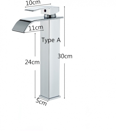 Baterie lavoar tip cascata crom lucios, montare blat [5]