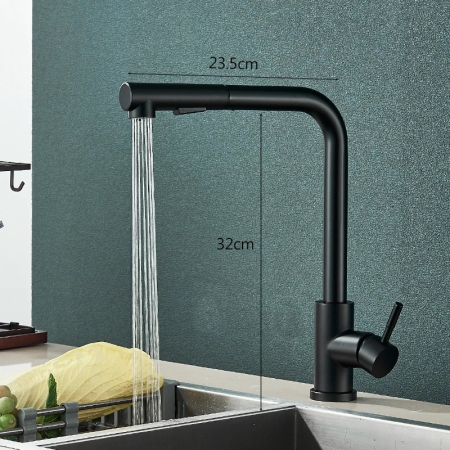 Baterie bucatarie negru cu furtun extractibil si 2 functii de curgere [3]
