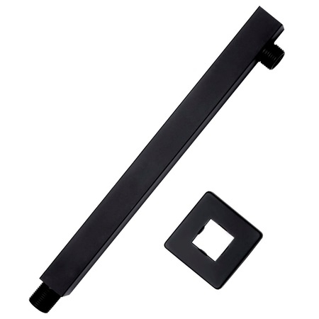 ACCESORII BAIE - Braț suport de duș, pătrat, negru, 40 cm