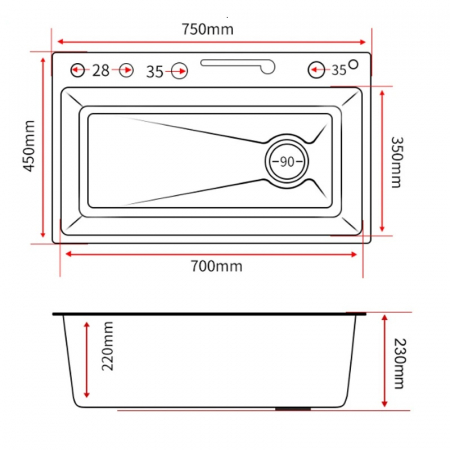 Chiuveta Multifuncționala Premium, din Otel Inoxidabil cu 2 cascade, jet spalare pahare, tocator din lemn natural si 2 cuve pentru spalat, Alb Mat [1]