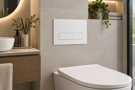 CLAPETE DE ACTIONARE REZERVOR INCASTRAT - Clapetă WC dublă comandă compatibilă Geberit Sigma 245x164 mm alb mat