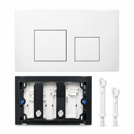 Clapetă WC dublă compatibilă Geberit Sigma albă 24,5 × 16,5 cm [1]
