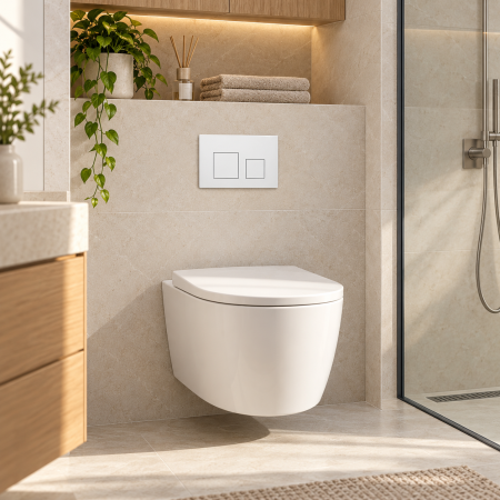 ACCESORII BAIE - Clapetă WC dublă compatibilă Geberit Sigma albă 24,5 × 16,5 cm