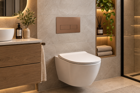 CLAPETE DE ACTIONARE REZERVOR INCASTRAT - Clapetă WC dublă comandă compatibilă Geberit Sigma 245x164 mm bronz mat