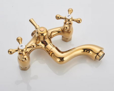 Coloana de dus Clasic cu accesorii ceramice, trei functii, auriu lucios [3]