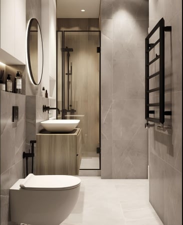 COLOANE DUS - Coloana de dus rotunda slim cu doua functii, negru