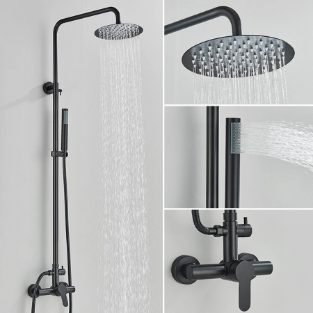 Coloana de dus rotunda slim cu doua functii, negru [1]