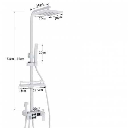 Coloana dus alb mat cu termostat [3]