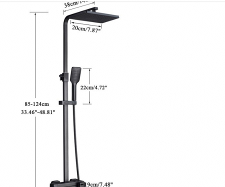 Coloana dus negru mat 3 functii para furtun dus [2]