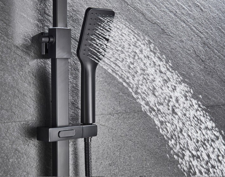 Coloana dus negru mat 3 functii para furtun dus [4]