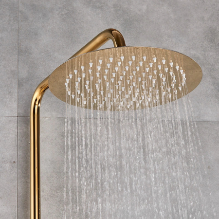 Coloana Dus Barcelona Gold cu para rotunda si efect de ploaie, para ajustabila pe inaltime [1]