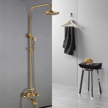 Coloana Dus Gold cu para rotunda si efect de ploaie, para ajustabila pe inaltime [1]