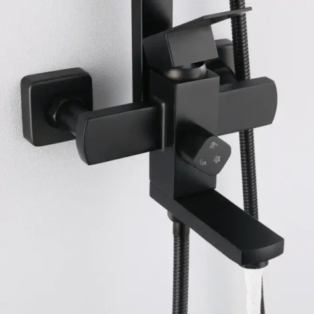 Coloana dus inox negru mat 3 functii para furtun dus [3]
