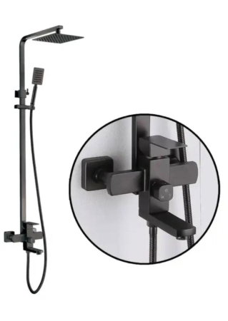 Coloana dus inox negru mat 3 functii para furtun dus [7]