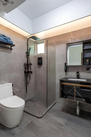 COLOANE/ PANEL DUS - Coloana dus negru mat 4 functii