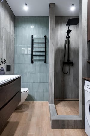 COLOANE/ PANEL DUS - Coloana dus termostat,negru mat, Nova Black