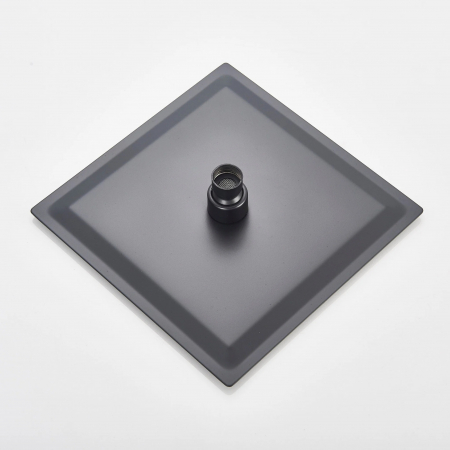Dus incastrat tip cascada cu para patrata de 40 cm, negru mat [6]