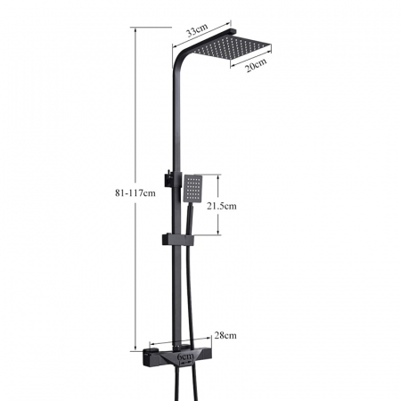 Coloana dus termostat,negru mat, Nova Black [2]