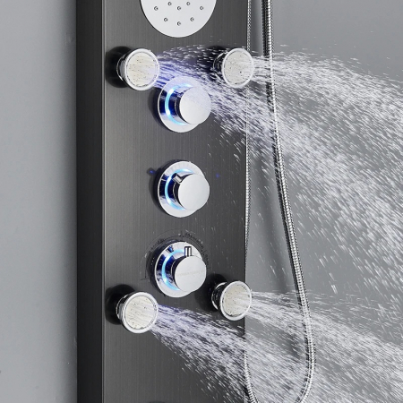 Panel de dus multifunctional cu Led, afisaj digital, jeturi SPA, efect de ploaie, sistem de masaj, 5 functii de curgere a apei [2]