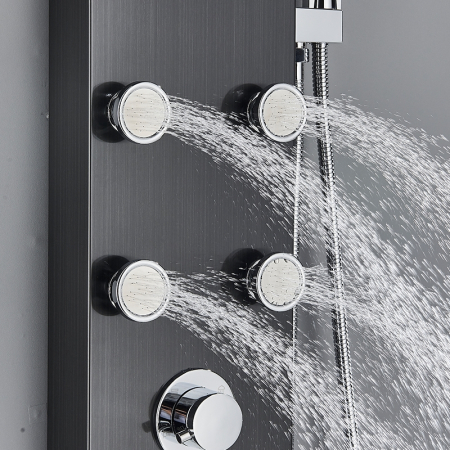 Panel de Dus Multifunctional cu Termostat, afisaj digital, jeturi SPA, baterie cu efect de ploaie, sistem de masaj, 5 functii de curgere a apei [4]