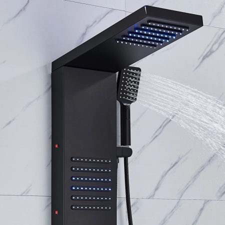 Panel Dus cu LED, negru, efect de ploaie si jeturi cu masaj [2]