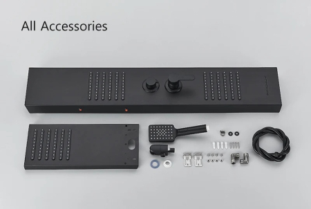 Panel Dus cu LED, negru, efect de ploaie si jeturi cu masaj [6]