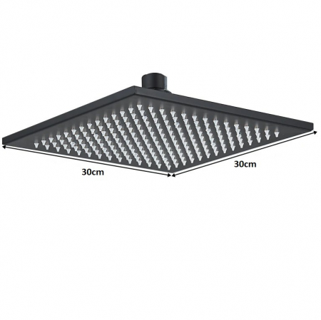 Para de dus cu lumini led, 30x30, negru mat [2]