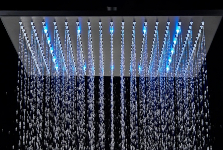 Para de dus cu lumini led, 30x30, negru mat [1]