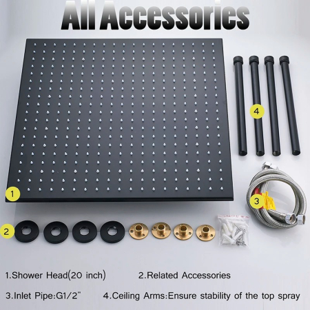 Para dus negru mat, 50x50cm [4]