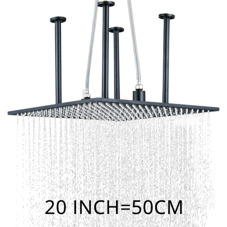 PARA DUS - Para dus negru mat, 50x50cm