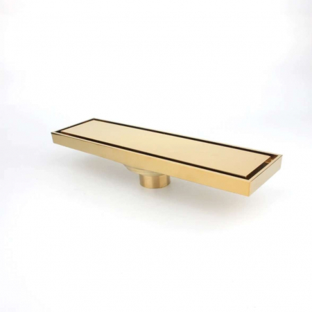 ACCESORII BAIE - Rigola de pardoseală, auriu periat , 40 x 8 cm, ieșire de 40 mm, antimiros