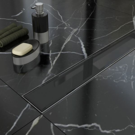 Rigola dus cu sticla neagra, integral inox , lungime 50cm,60cm,70cm,90cm [3]