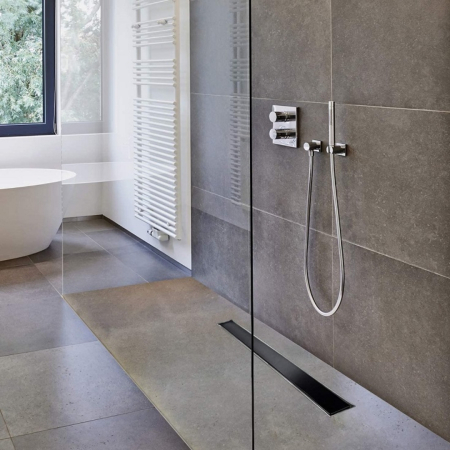 Rigola dus cu sticla neagra, integral inox , lungime 50cm,60cm,70cm,90cm [7]