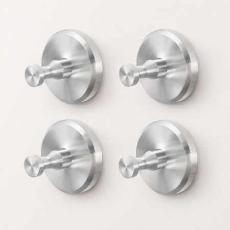 Set 4 Cuiere Baie Crom Nichelat, Montaj pe Perete – Design Modern [3]