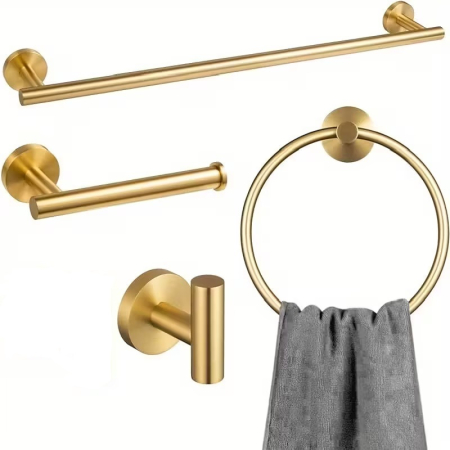 SET PORT PROSOP / SUPORT HARTIE - Set accesorii baie, auriu periat