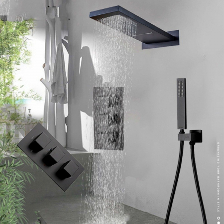 Set de dus cu termostat, 3 functii de curgere a apei, ploaie  si cascada [1]