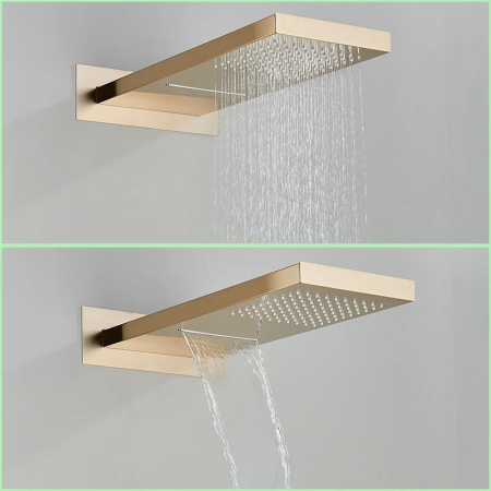 Set de dus incastrat auriu periat cu para dreptunghiulara, 3 functii de curgere a apei [1]