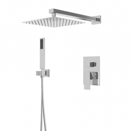 SET DE DUS INCASTRAT - Set de dus incastrat crom lucios, para patrata 30x30 cm, 2 functii