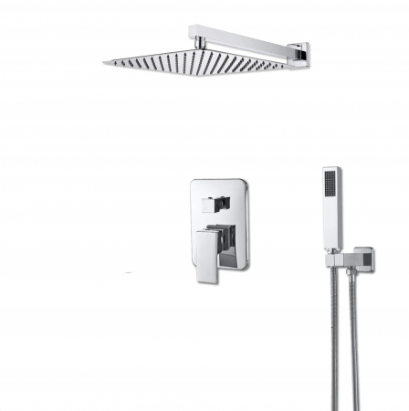 SET DE DUS INCASTRAT - Set de dus incastrat crom lucios, para patrata 40x40 cm, 2 functii