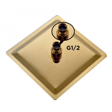 Set de dus incastrat Gold lucios cu para patrata 30 cm latura , 3 functii de curgere a apei [1]