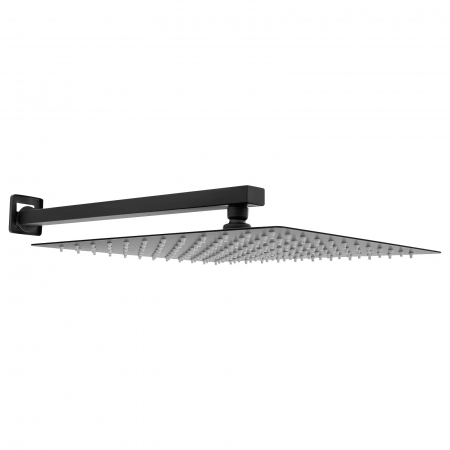 Set de dus negru mat Novara cu para patrata 30x30cm / 25x25cm , cu 2 functii de curgere a apei [13]