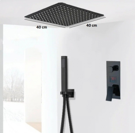 Set dus incastrabil in tavan cu termostat, para patrata 40x40 cm, doua functii