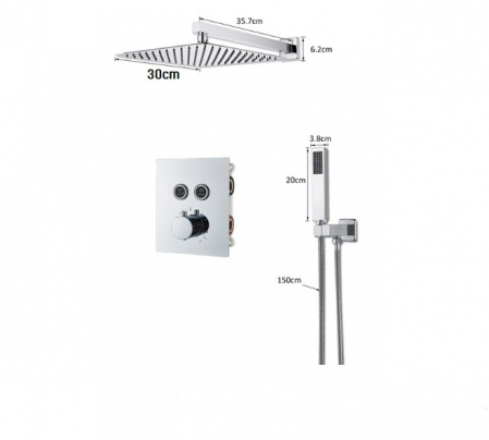 SET DE DUS INCASTRAT - Set dus incastrat cu termostat crom lucios