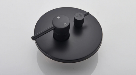 Set dus negru incastrat cu para rotunda tip ploaie 25 cm [5]
