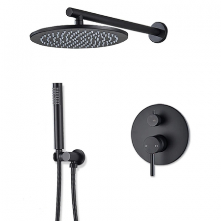 SET DE DUS INCASTRAT - Set dus negru incastrat cu para rotunda tip ploaie